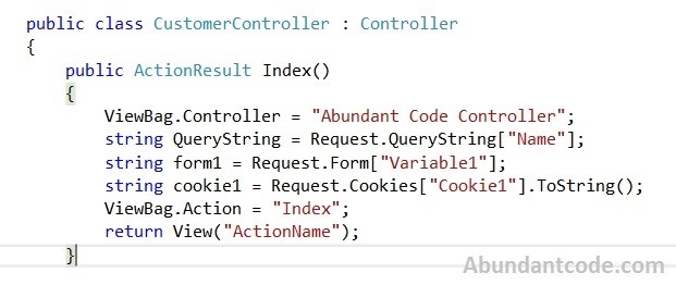 Retrieve Data from the Request Object in ASP.NET MVC