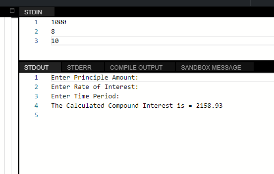 C++ Program to Calculate Compound Interest